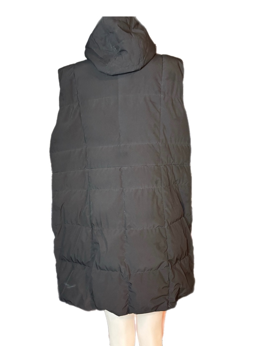 Lands' End Black Long Quilted Puffer Vest - Picture 3 of 8